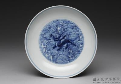 图片[2]-Dish with sea creatures in underglaze blue, Ming dynasty (1368-1644)-China Archive